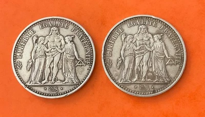 10 FRANCS 1970 - 1971 HERCULES FRANCE LOT 2 MONNAIES EN ARGENT - SILVER - Photo 1/4