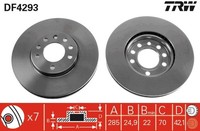 2X TRW Bremsscheibe DF4293 FüR Opel Fiat Vectra Croma Signum Saab 3X YS3F Z02 CC