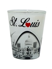 St. Louis Missouri White B W Shot Glass St. Louis Missouri White B W Shot Glass