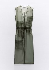 Sheer Organiza Military Green Zara Dress Small