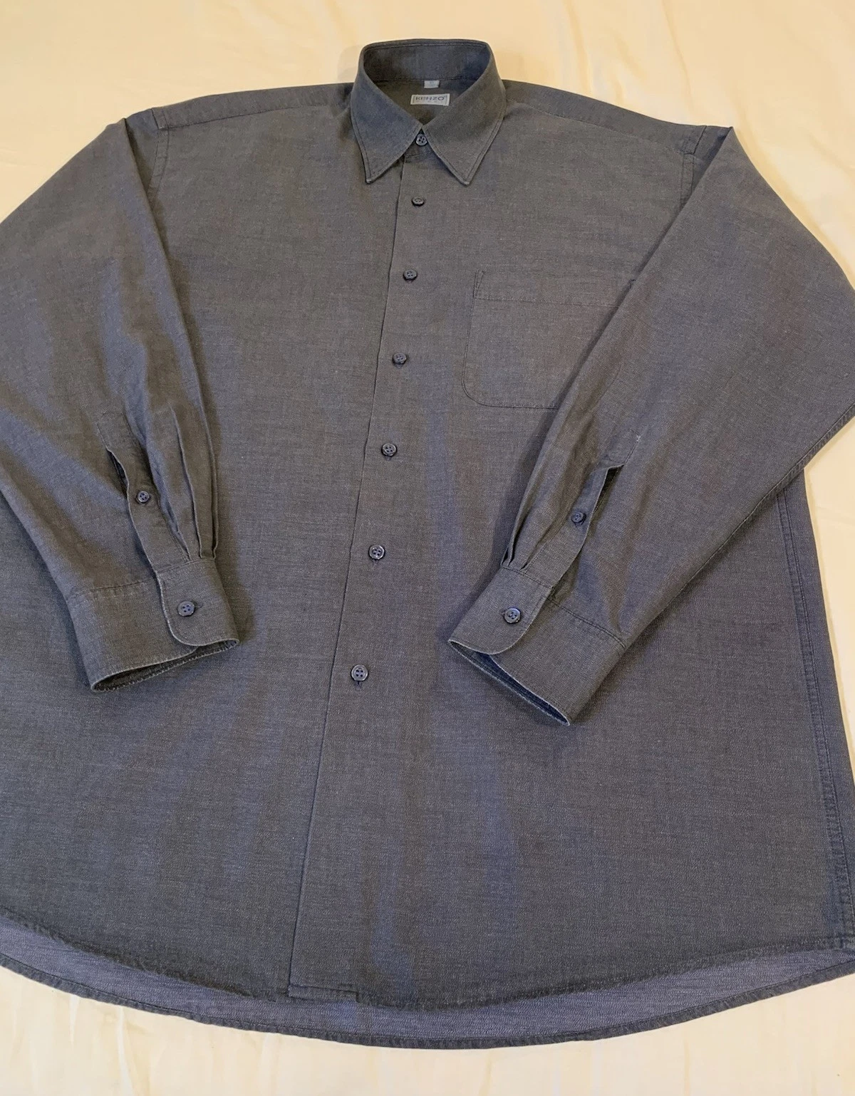 Kenzo Homme Camicia con colletto a bottoni nascosto Uomo collo 16 taglia 41 Blu