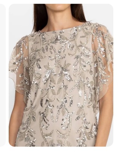Johnny Was Silver Sequin Cocktail Dress Size 18 / 1X - Picture 12 of 12