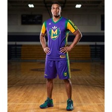 Adidas 3 Headed Monsters Big3 League Basketball Shorts Purple Green Men's XL