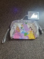 Disney Princess Wallet 8  X 6   w/Mirror  Wristlet-Silver  Purple
