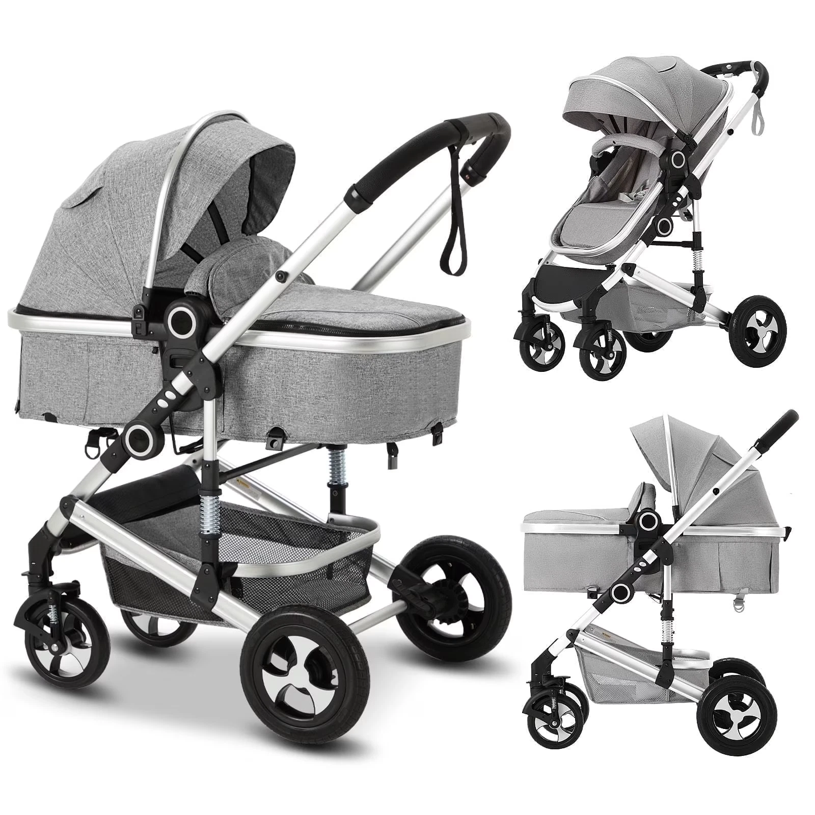 3-In-1 Convertible Baby Stroller with Big Seat and Adjustable Canopy, 24 Pound,
Opens in a new windo