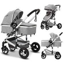 3-In-1 Convertible Baby Stroller with Big Seat and Adjustable Canopy, 24 Pound,