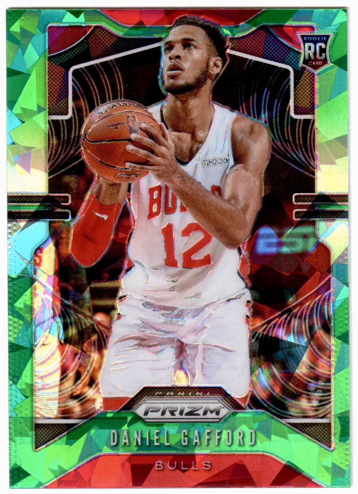 2019-20 Panini Prizm Daniel Gafford Fanatics Green Ice Rookie Prizm RC #294