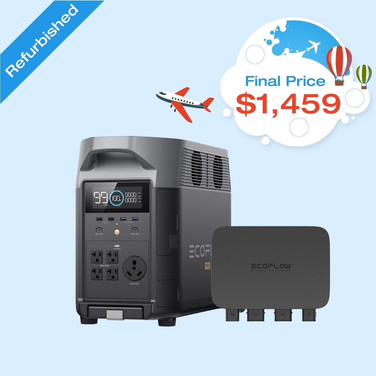 エコフロー　 EcoFlow Alternator Charger 800W EcoFlow 800W Alternator Charger | SanTan Solar