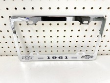 1961 Chevy Impala Bel Air Biscayne Chrome License Plate Frame Dual Bowtie Logos