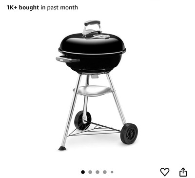 Weber Compact Kettle BBQ, Charcoal Kettle BBQ, Black