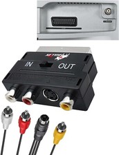Convertitore adattatore SCART RCA Jack S-Video S-VHS Composito Av Tv Dvd decoder