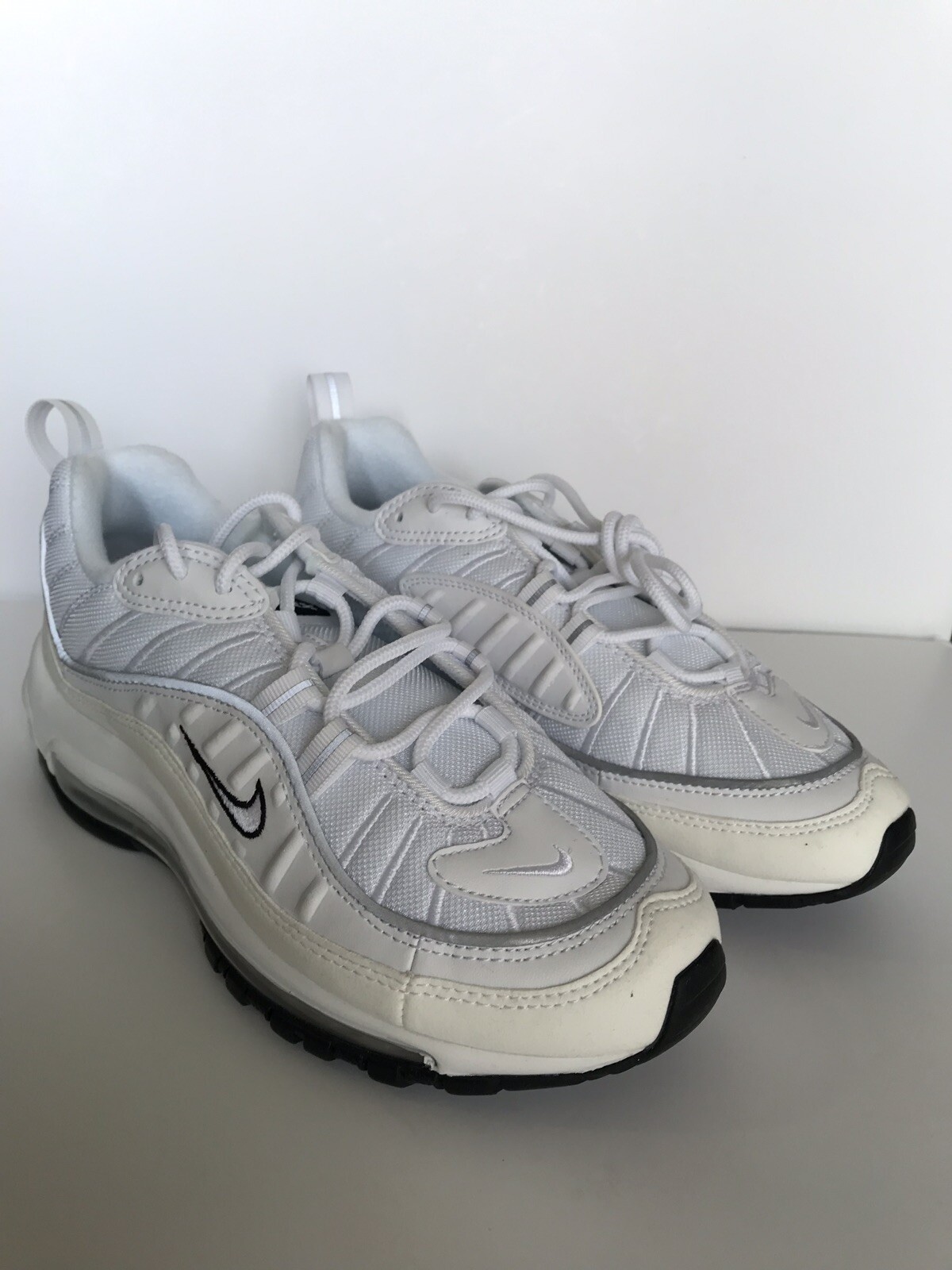 Nike Air Max 98 Women\u0026#039;s White Silver Sail Cream Size 8 AH6799 103 |  eBay