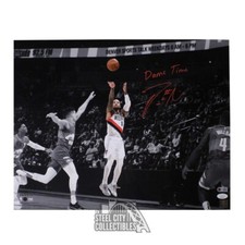 Damian Lillard Autographed Portland Dame Time Red Ink 16x20 Basketball Photo-JSA