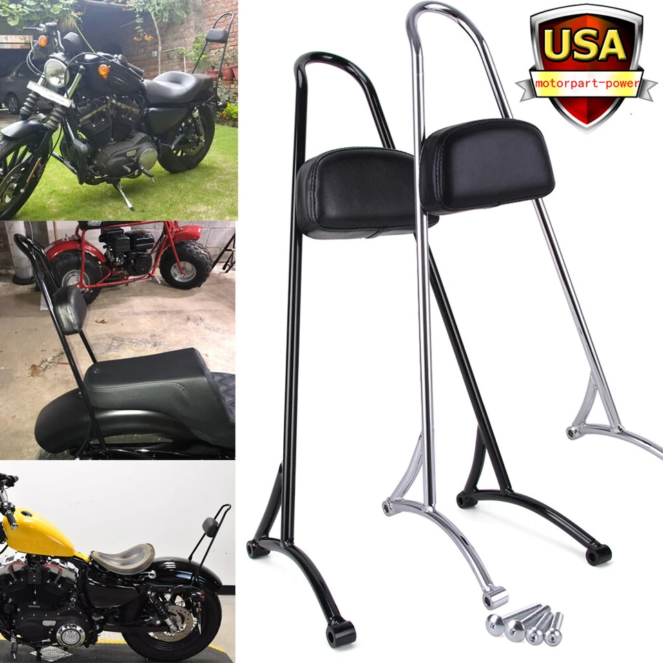 Detachable Passenger Backrest Sissy Bar W/ Pad For Harley Sportster XL 883 1200 Foto 3 de 4