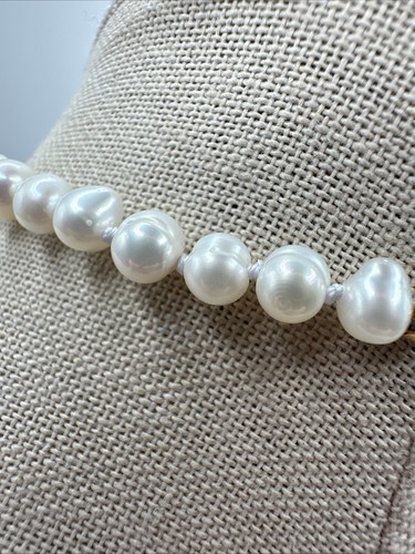 Beautiful Genuine 6mm Genuine Pearl Gold Tone 18”Necklace & 8” Bracelet Set - Picture 8 of 8