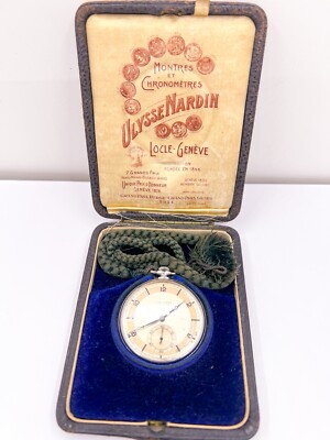 Ulysse Nardin 47mm Taschenuhr 15 Jewels Open Face Handaufzug mit Box funktion...