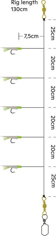 Kinetic Sabiki Circle Hook Fishskin Heringsvorfach Hering Größe 4, 8, 12 Rig - Bild 2 von 2