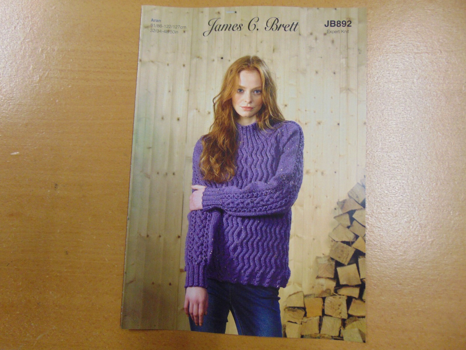 James C Brett Aran Sweater Pattern JB892 81/86 - 122/127 cm Expert Knit