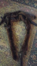 Vintage 4 Pelt Mink Real Fur Stole Scarf Shaw Wrap 70 inches long by Gartenhaus