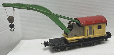 LIONEL PREWAR ORIGINAL O-GAUGE #2810 BIG CRANE CAR - WORKS