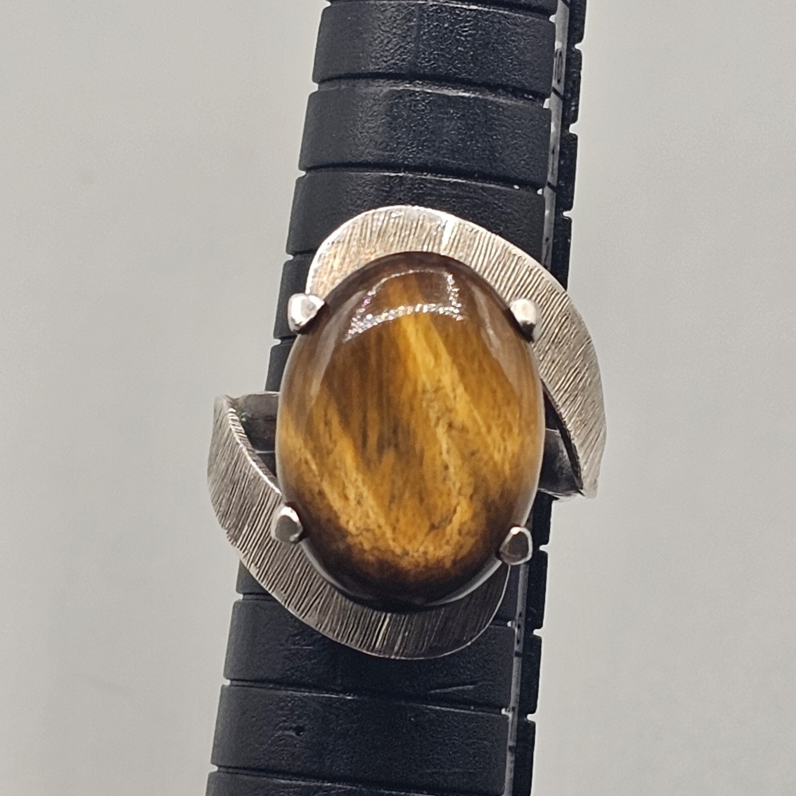 Sterling Silver Tigers Eye Ring Dramatic High Mou… - image 8