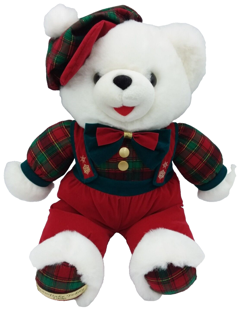1996 Snowflake Teddy Plush Christmas Boy Bear Holiday Xmas Dan Dee