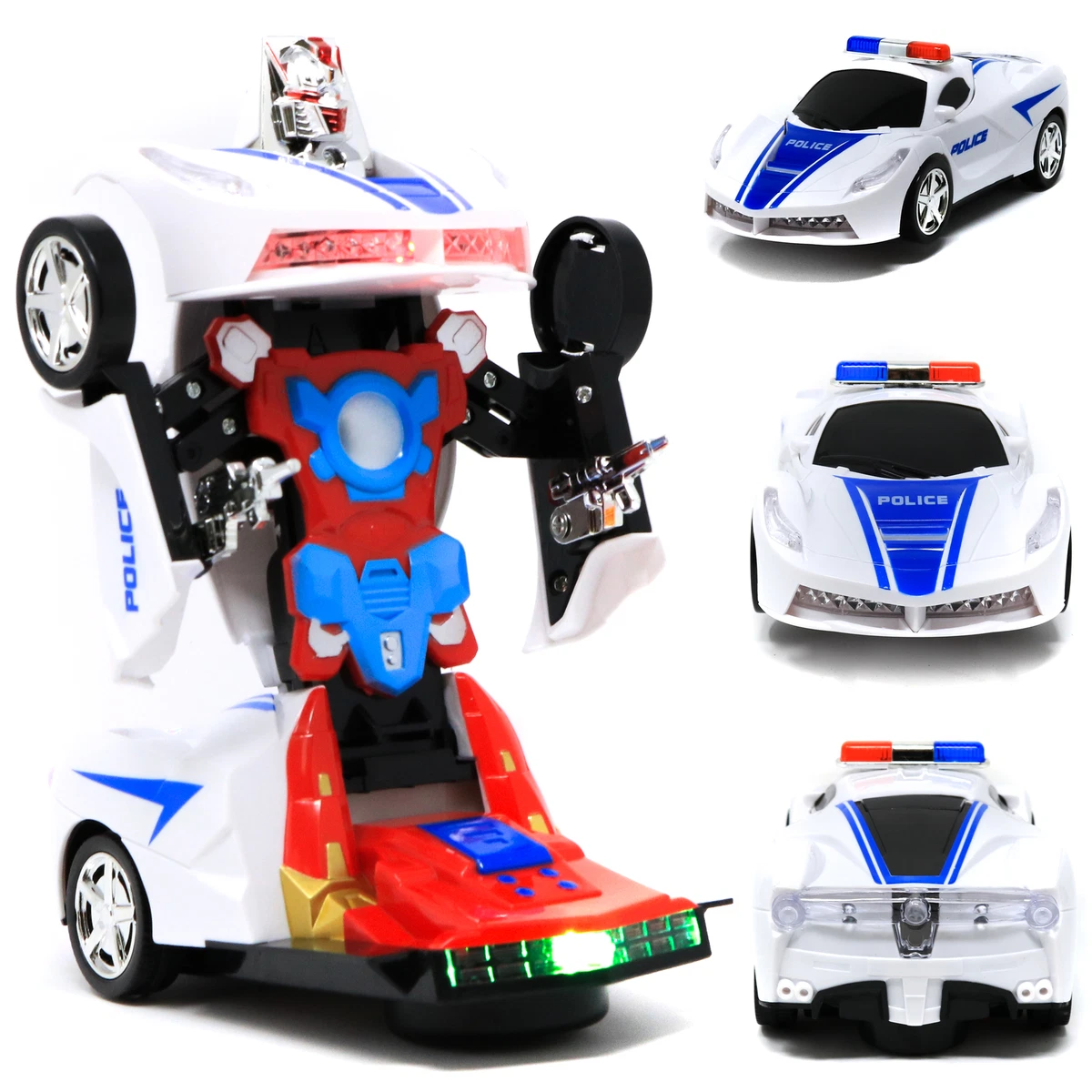 Retailery 2 In 1 Robot Toy Police Car Transformer Robot With
