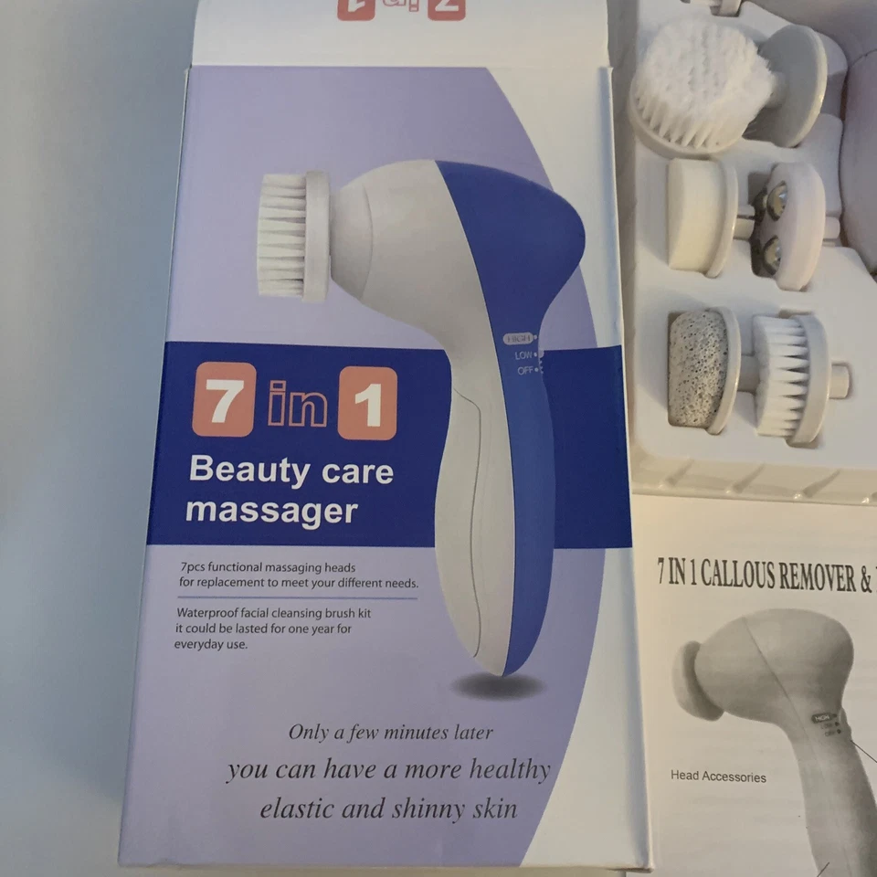7合1电动面部清洁刷面部按摩器面部护肤水疗美容 — 第 3/4 张图片