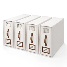 Bigponpon 4 Pack Bed Sheet Organizers and Storage,Foldable Sheet Organizer for L