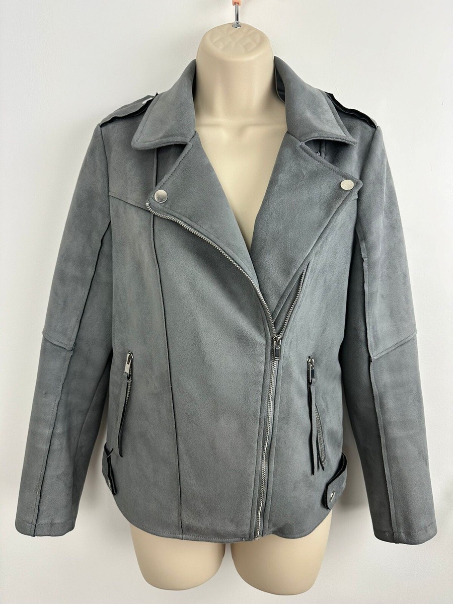 Jacket Shop Wallis Grey Faux Leather Jacket Wallis Light Grey Faux