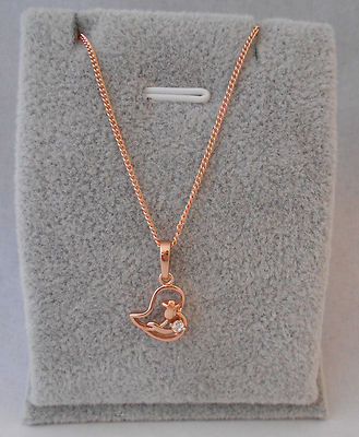 ネックレス・ペンダント *CZ Hearts Rose Gold-Tone Double Layer Necklace beautiful 14k Rose Gold layered Rose heart cz pendant with