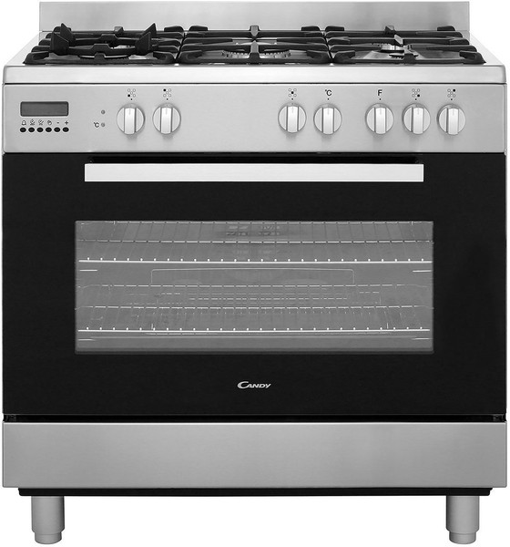 Candy CCG9M52PX 90cm Dual Fuel Range Cooker Electric Oven / 5 Burner Gas Hob for sale online