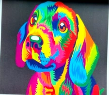 Paint by Numbers Acrylic Canvas 16"x20" (Without Frame) Colorful Dog