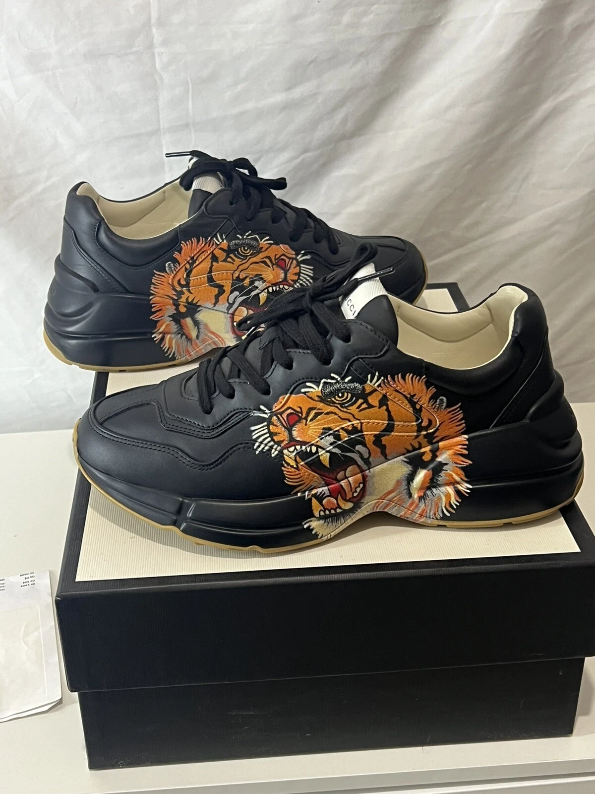 Baskets Gucci noir imprimé tigre Rython taille 6,5 Gucci s'adapte comme A 7,5/8 US ��
