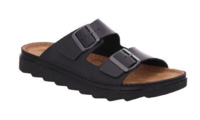 Rohde Herren Pantoletten Leder Sandalen schwarz 5973 Gr. 40-41