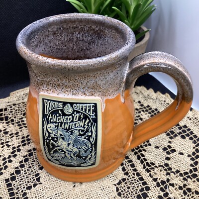 Bones Coffee Co 2019 Mug Jacked O'Lantern Pumpkin SpiceDeneen Pottery Handthrown