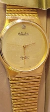 NOS  Womens Lucien Piccard REAL DIAMOND Gold Tone Dial Dufonte Watch NIB W/TAGS