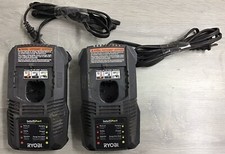 LOT OF 2 Ryobi ONE IntelliPort P118 18V Lithium Ion Battery Charger-PRE OWNED