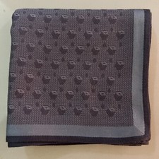 MAN HANDKERCHIEF GRAY GEOMETRICS CLASSIC COTTON VTG POCKET ART SQUARE 18   JP106