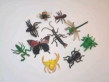 Insect Bug Ant Dragon Fly Beetle Roach Butterfly Tarantula Spider Mantis Toy Lot