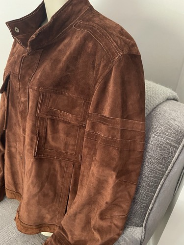 Gilmar Iceberg Brown Suede Leather Trucker Button Up Jacket Size 54 - Picture 2 of 7