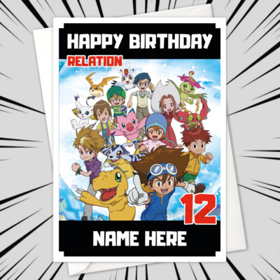 Personalised DIGIMON DIGITAL MONSTERS Birthday Card  personalized dejimon  anime | eBay