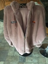 Ellesse Faux Fur Pink Jacket Size 14
