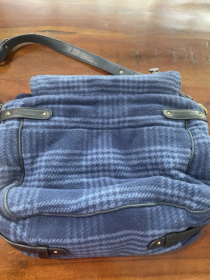 Juicy Couture синий шерсти Tartan клетку наплечная сумка сумка сумочка Дамская сумка Y2K - Изображение 4 из 4