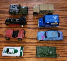 Lot of 8 Various Brands Cars Trucks Die Cast Matchbox Tank Played With Used