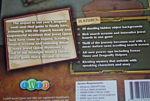 Jewel Quest Mysteries 2 Trail of the Midnight Heart PC Game 2009 Hidden Object - Picture 5 of 7
