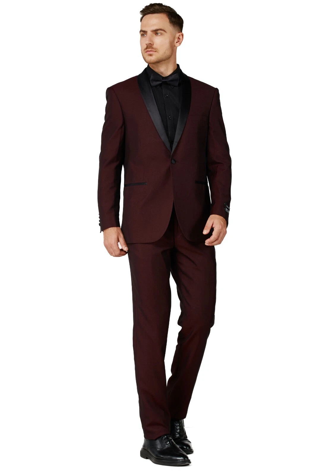 Men's Tuxedo Blazer Soft Solid Diamond Brown 2Pc Slim Fit Shawl Lapel 2645