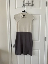 Shanghai Tang Mini QiPao Dress Two Tone Mulberry Silk (Flawed) Size Medium