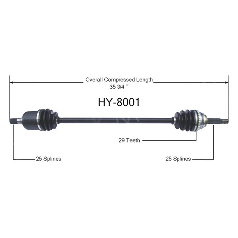 Surtrack CV Axle Shaft CV Joint Front Pair 2pcs for 1995-1999 Hyundai Accent - Imagem 4 de 4