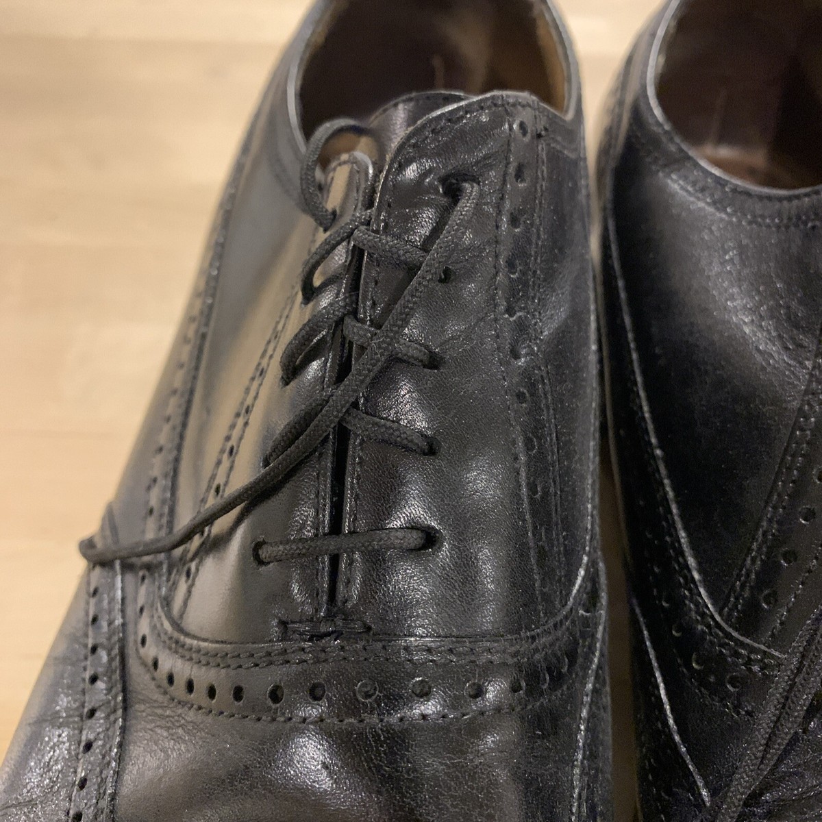 Vintage Florsheim Imperial 92604 8.5 men’s‎ black wingtip lace up shoes. B16 Florsheim Imperial - Etsy main image 2